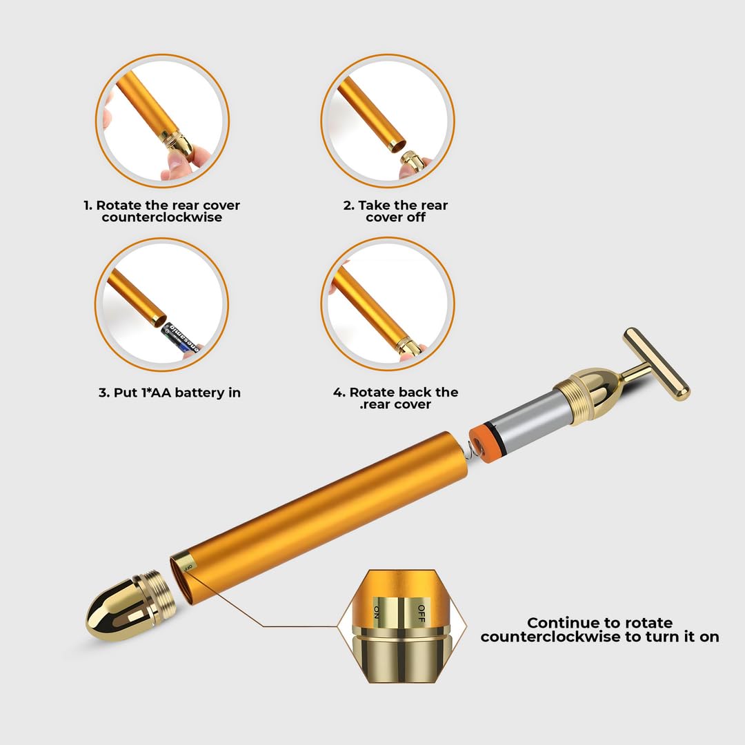 24K Gold Electric Face Massager | Instant Glow & Skin Firming Tool