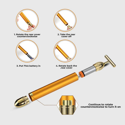 24K Gold Electric Face Massager | Instant Glow & Skin Firming Tool