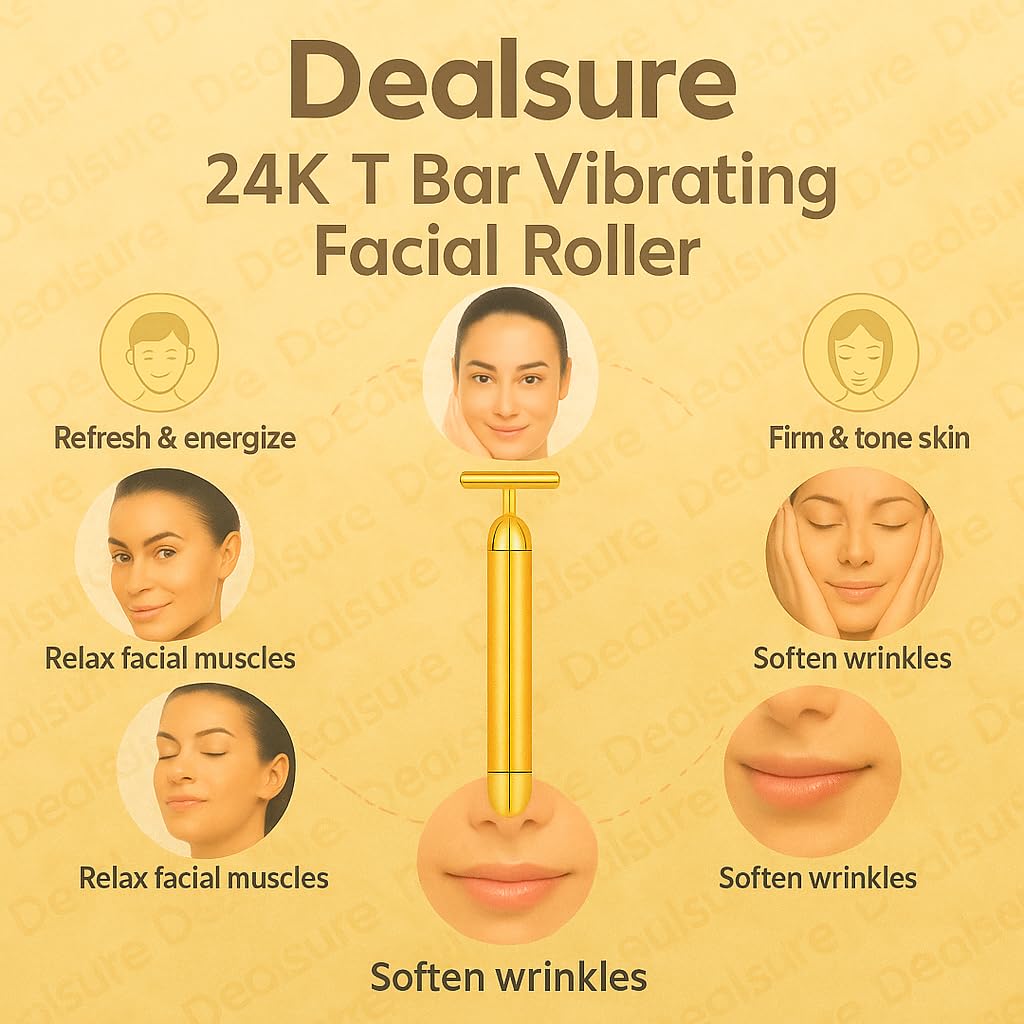24K Gold Electric Face Massager | Instant Glow & Skin Firming Tool